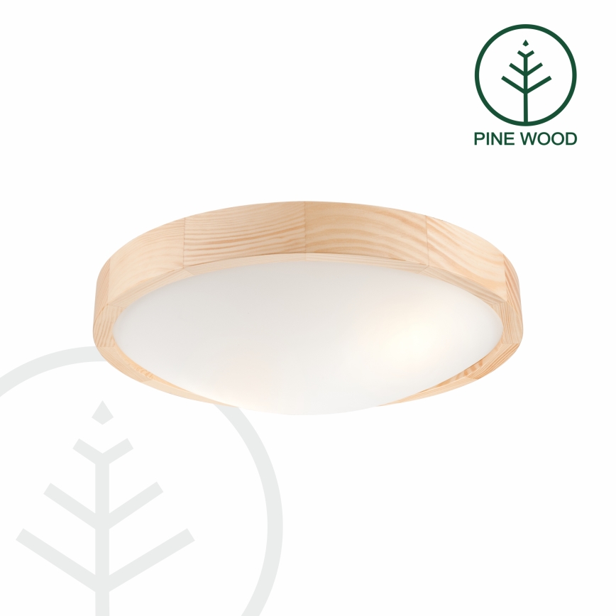 Φωτιστικό οροφής NATURAL SLIM 2xE27/60W/230V Ø 37 cm  πεύκο