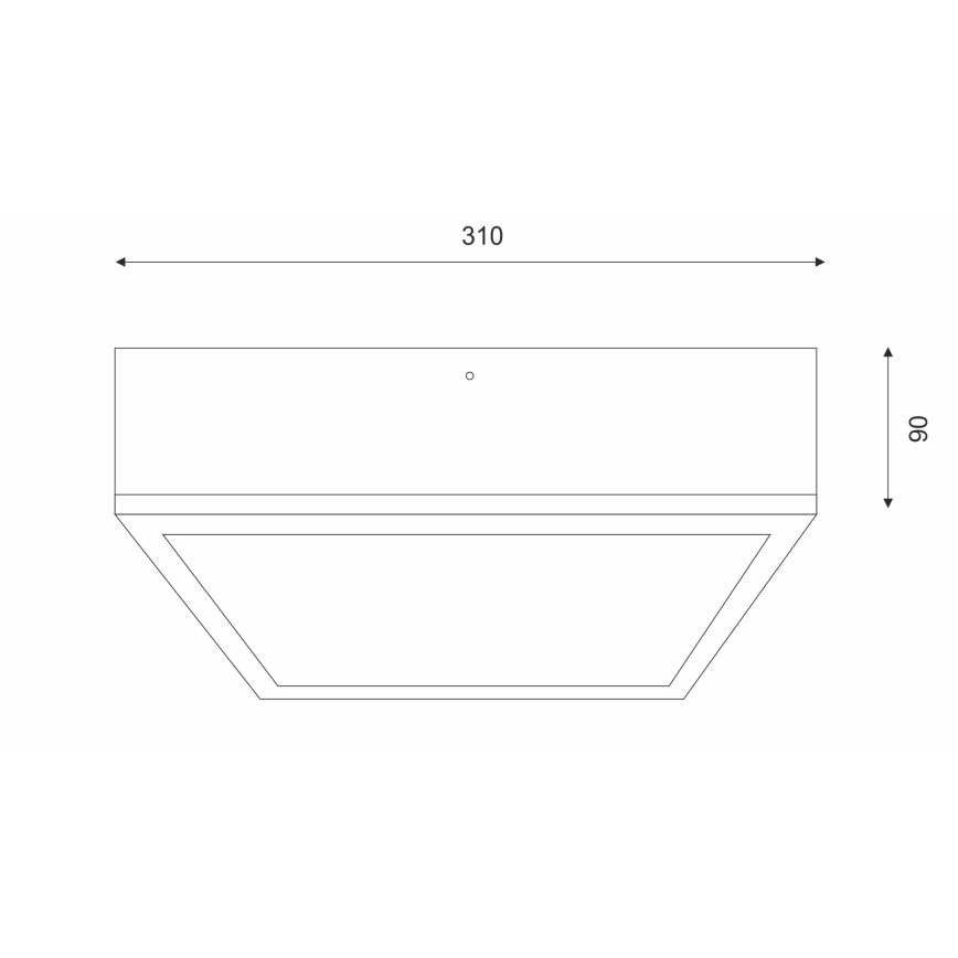 Φωτιστικό οροφής NATURAL SQUARE 2xE27/15W/230V 31x31 cm πεύκο/μαύρο