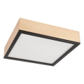 Φωτιστικό οροφής NATURAL SQUARE 4xE27/15W/230V 39x39 cm πεύκο/μαύρο