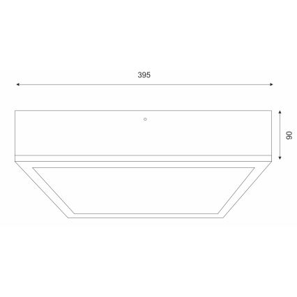 Φωτιστικό οροφής NATURAL SQUARE 4xE27/15W/230V 39x39 cm πεύκο/μαύρο