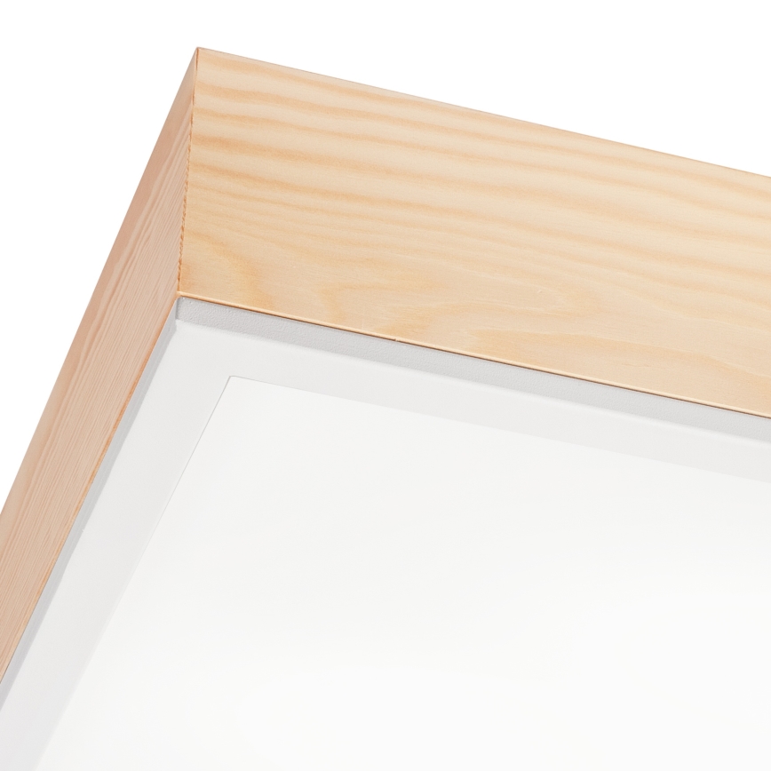 Φωτιστικό οροφής NATURAL SQUARE 4xE27/15W/230V 48x48 cm πεύκο/λευκό