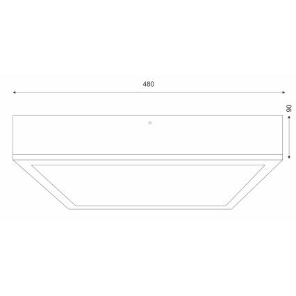 Φωτιστικό οροφής NATURAL SQUARE 4xE27/15W/230V 48x48 cm πεύκο/λευκό