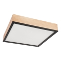 Φωτιστικό οροφής NATURAL SQUARE 4xE27/15W/230V 48x48 cm πεύκο/μαύρο