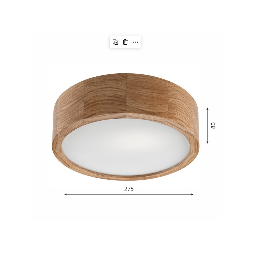 Φωτιστικό οροφής OAK 1xE27/60W/230V δρυς ø 27,5 cm - FSC πιστοποιημένο