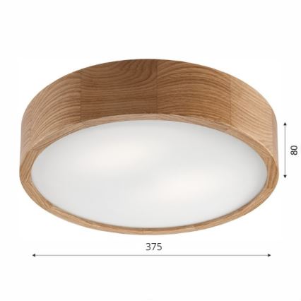 Φωτιστικό οροφής OAK 2xE27/60W/230V δρυς ø 37,5 cm - FSC πιστοποιημένο