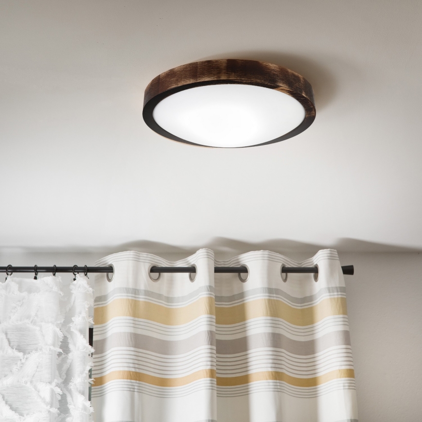 Φωτιστικό οροφής OAK SLIM 1xE27/15W/230V Ø 27 cm, δρυς/σκούρο καφέ