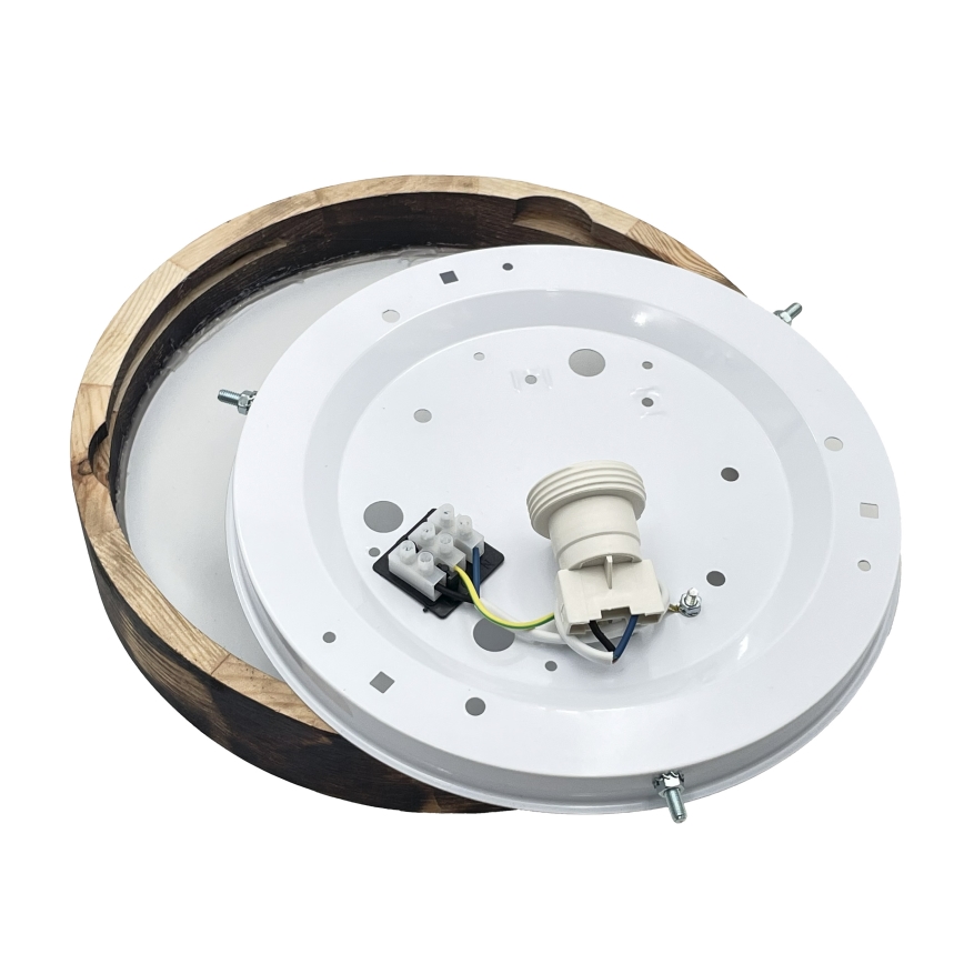 Φωτιστικό οροφής OAK SLIM 1xE27/15W/230V Ø 27 cm, δρυς/σκούρο καφέ
