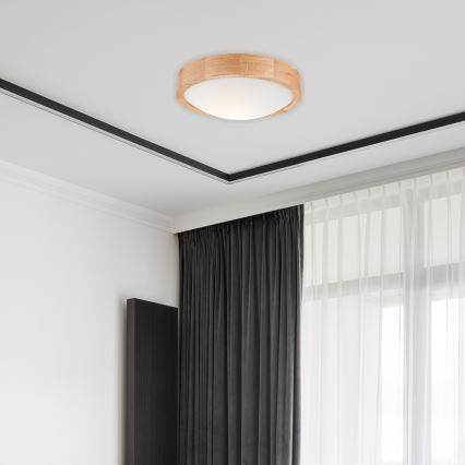 Φωτιστικό οροφής OAK SLIM 1xE27/60W/230V δρυς ø 27 cm