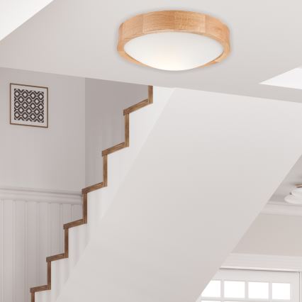 Φωτιστικό οροφής OAK SLIM 1xE27/60W/230V δρυς ø 27 cm