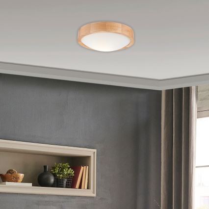 Φωτιστικό οροφής OAK SLIM 1xE27/60W/230V δρυς ø 27 cm