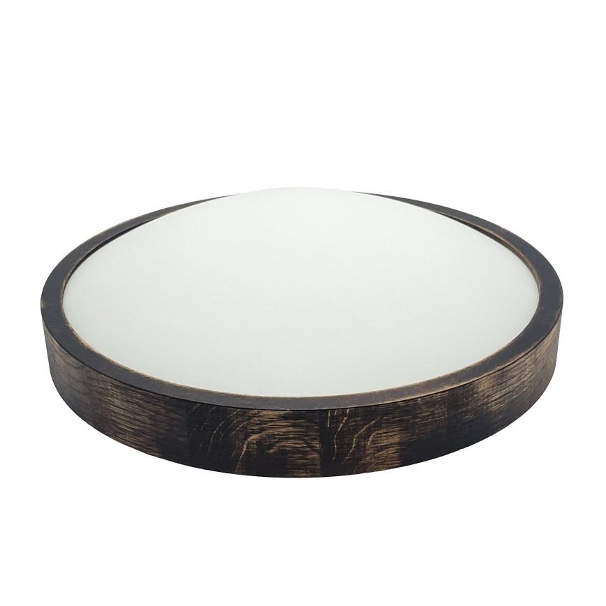 Φωτιστικό οροφής OAK SLIM 2xE27/15W/230V Ø 37 cm, δρυς/σκούρο καφέ