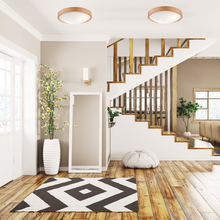 Φωτιστικό οροφής OAK SLIM 2xE27/60W/230V δρυς ø 37 cm