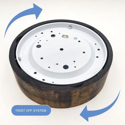 Φωτιστικό οροφής OAK SMOKY 1xE27/15W/230V ø 27,5 cm δρυς/σκούρο καφέ