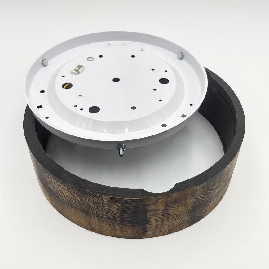 Φωτιστικό οροφής OAK SMOKY 1xE27/15W/230V ø 27,5 cm δρυς/σκούρο καφέ