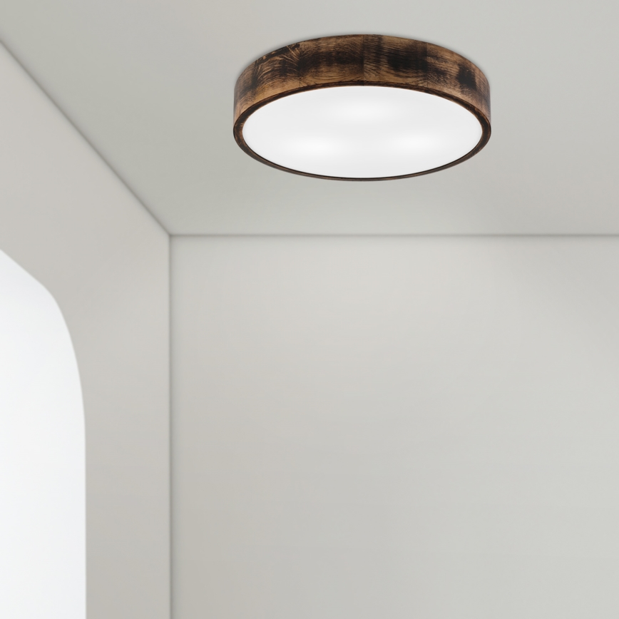 Φωτιστικό οροφής OAK SMOKY 3xE27/15W/230V ø 47,5 cm δρυς/σκούρο καφέ