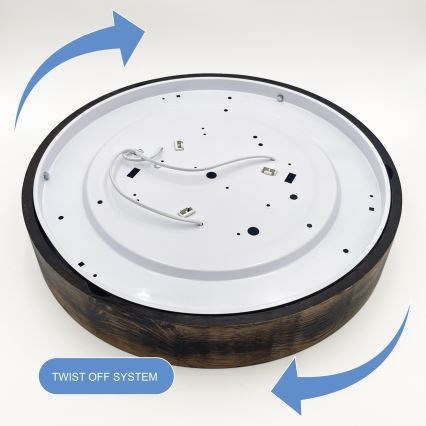 Φωτιστικό οροφής OAK SMOKY 3xE27/15W/230V ø 47,5 cm δρυς/σκούρο καφέ