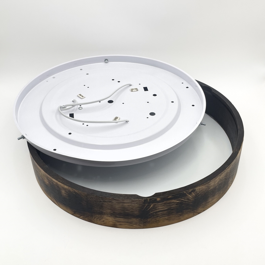 Φωτιστικό οροφής OAK SMOKY 3xE27/15W/230V ø 47,5 cm δρυς/σκούρο καφέ
