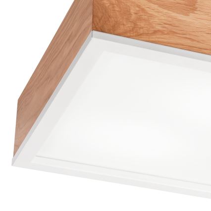 Φωτιστικό οροφής OAK SQUARE 2xE27/15W/230V 31x31 cm δρυς/λευκό