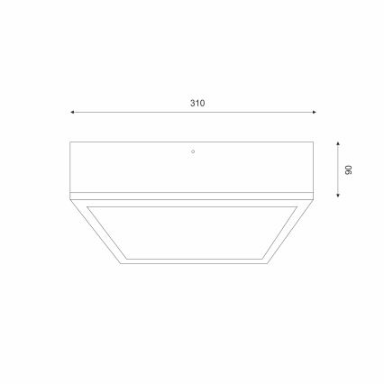 Φωτιστικό οροφής OAK SQUARE 2xE27/15W/230V 31x31 cm δρυς/λευκό