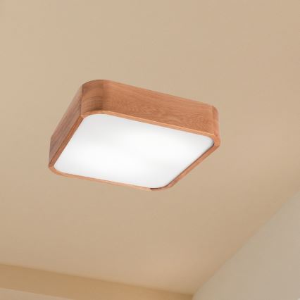 Φωτιστικό οροφής OAK SQUARE 2xE27/15W/230V 35x35 cm δρυς