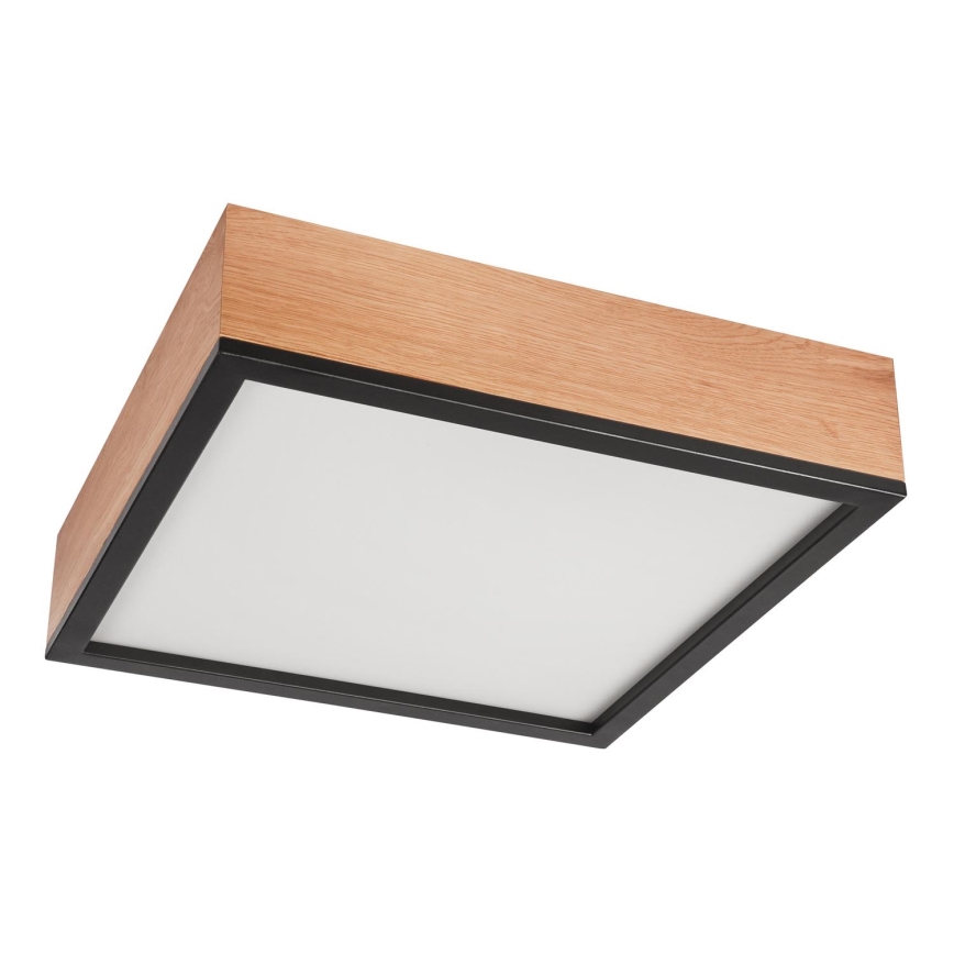 Φωτιστικό οροφής OAK SQUARE 4xE27/15W/230V 39x39 cm δρυς/μαύρο