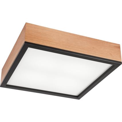 Φωτιστικό οροφής OAK SQUARE 4xE27/15W/230V 39x39 cm δρυς/μαύρο