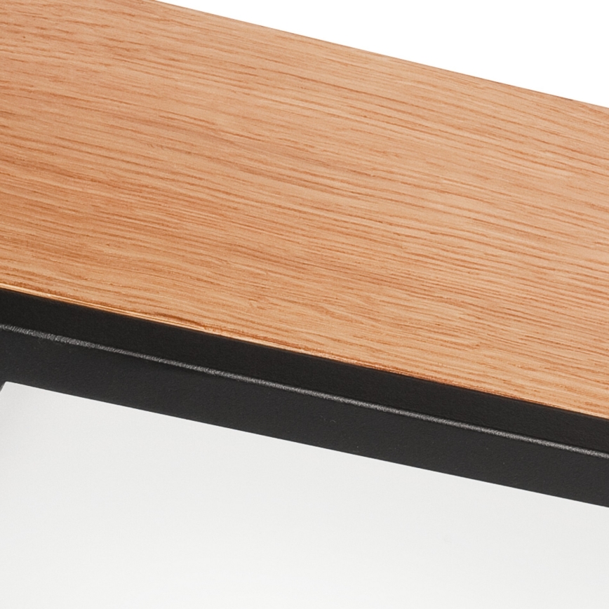 Φωτιστικό οροφής OAK SQUARE 4xE27/15W/230V 39x39 cm δρυς/μαύρο