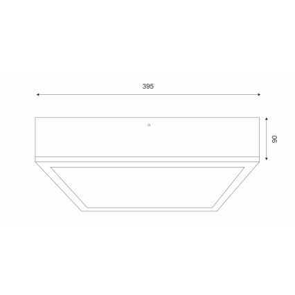 Φωτιστικό οροφής OAK SQUARE 4xE27/15W/230V 39x39 cm δρυς/μαύρο