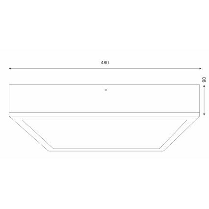 Φωτιστικό οροφής OAK SQUARE 4xE27/15W/230V 48x48 cm δρυς/λευκό