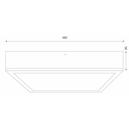 Φωτιστικό οροφής OAK SQUARE 4xE27/15W/230V 48x48 cm δρυς/μαύρο