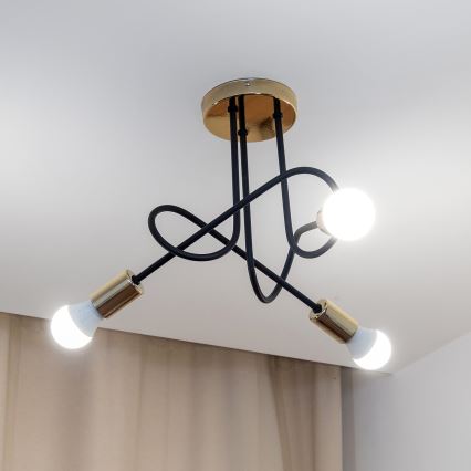 Φωτιστικό οροφής OXFORD 3xE27/15W/230V χρυσό/μαύρο