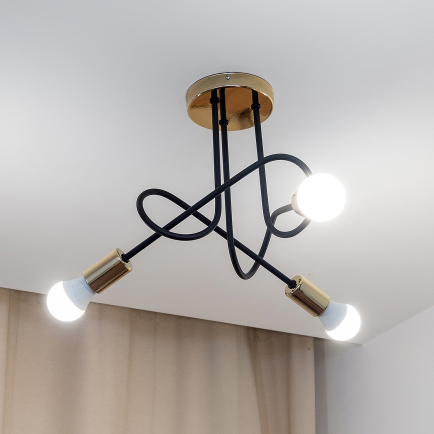 Φωτιστικό οροφής OXFORD 3xE27/15W/230V χρυσό/μαύρο