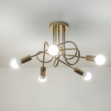 Φωτιστικό οροφής OXFORD 5xE27/15W/230V χρυσό