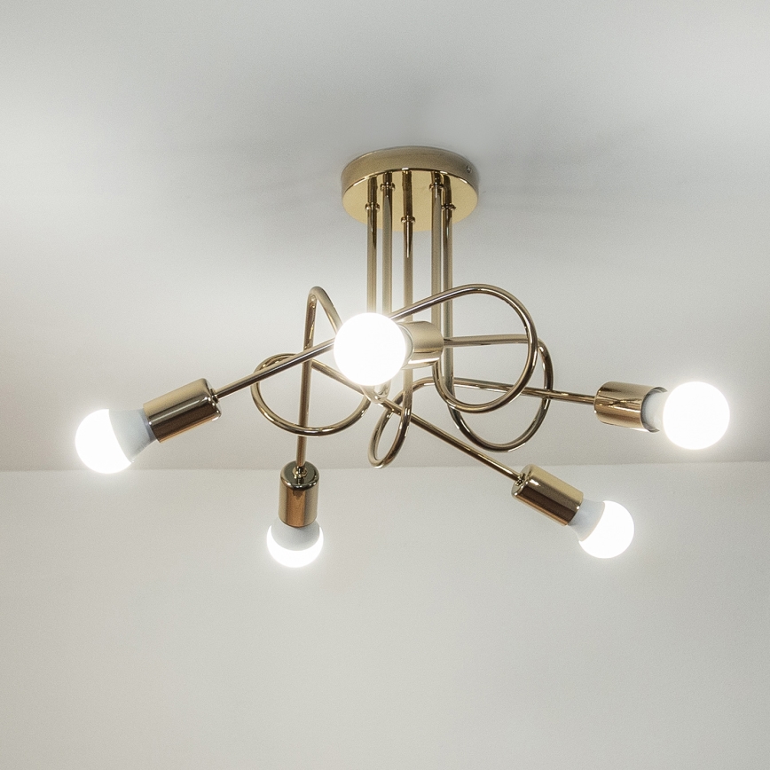 Φωτιστικό οροφής OXFORD 5xE27/15W/230V χρυσό