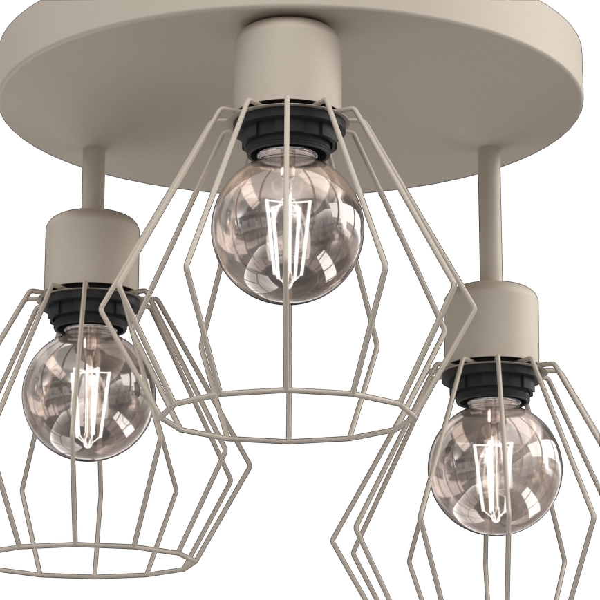 Φωτιστικό οροφής PARKLA 3xE27/15W/230V μπεζ