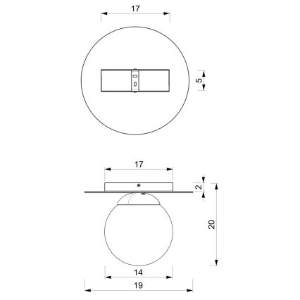 Φωτιστικό οροφής PLATO 1xE14/40W/230V d. 19 cm