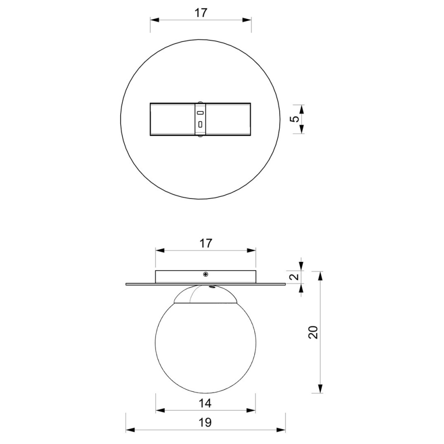 Φωτιστικό οροφής PLATO 1xE14/40W/230V d. 19 cm