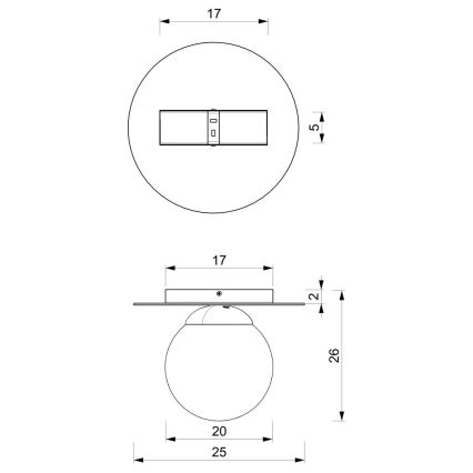 Φωτιστικό οροφής PLATO 1xE14/40W/230V διάμετρος 25 cm