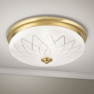 Φωτιστικό οροφής PORTO 2xE27/40W/230V διάμετρος 37 cm χρυσό