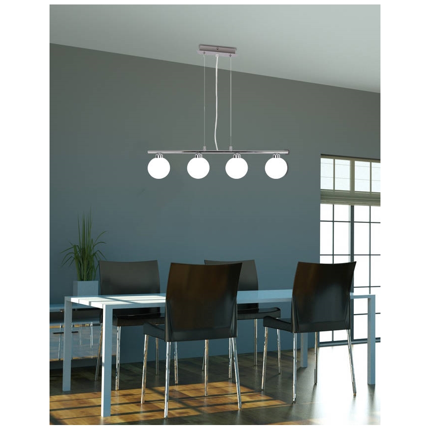 Φωτιστικό οροφής με καλώδιο RAISA 4xG9/40W/230V γυαλιστερό χρώμιο