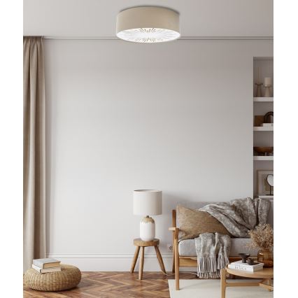 Φωτιστικό οροφής RAYS 2xE27/60W/230V διάμετρος 60 cm μπεζ