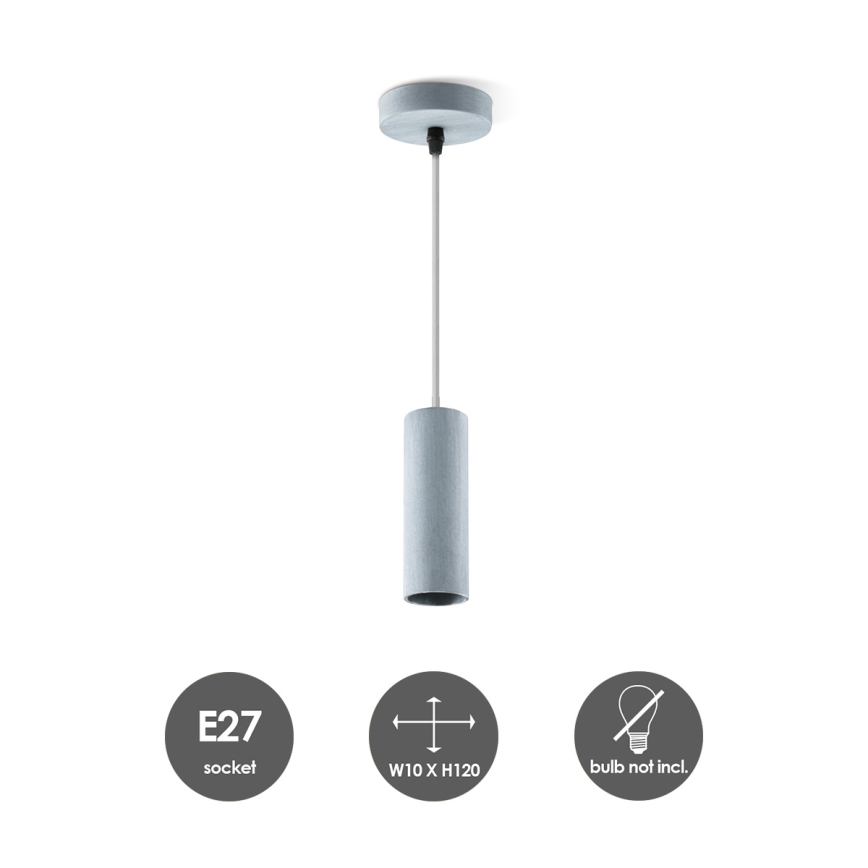 Φωτιστικό οροφής με καλώδιο SAGA 1xE27/40W/230V γκρι