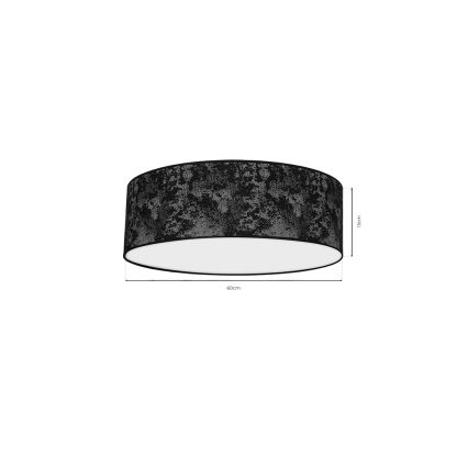 Φωτιστικό οροφής SATINO 3xE27/60W/230V μαύρο/γκρι