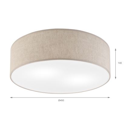 Φωτιστικό οροφής SIRJA 2xE27/15W/230V Ø 45 cm, μπεζ