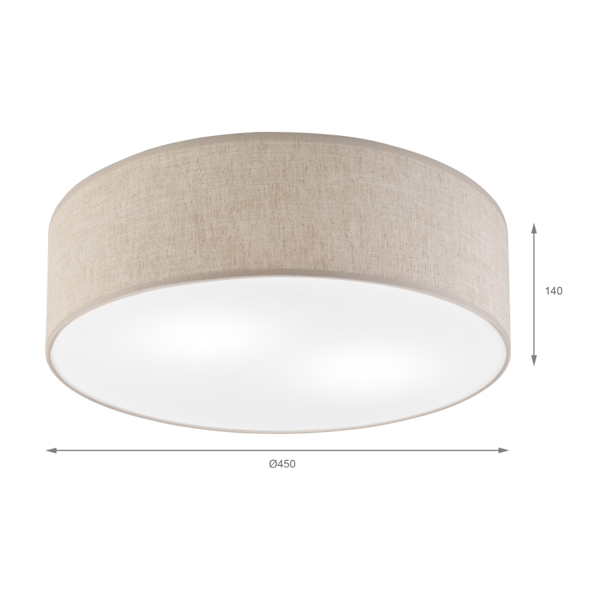 Φωτιστικό οροφής SIRJA 2xE27/15W/230V Ø 45 cm, μπεζ