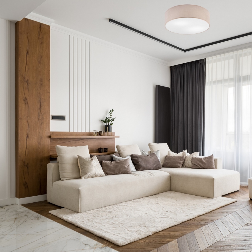 Φωτιστικό οροφής SIRJA DOUBLE 4xE27/15W/230V διάμετρος 45 cm μπεζ