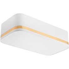 Φωτιστικό οροφής SIRJA SQUARE STRIPE 2xE27/15W/230V λευκό/χρυσαφί