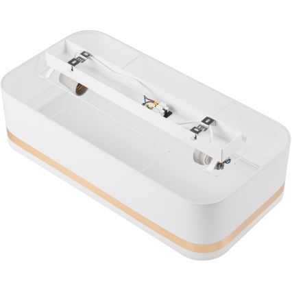 Φωτιστικό οροφής SIRJA SQUARE STRIPE 2xE27/15W/230V λευκό/χρυσαφί
