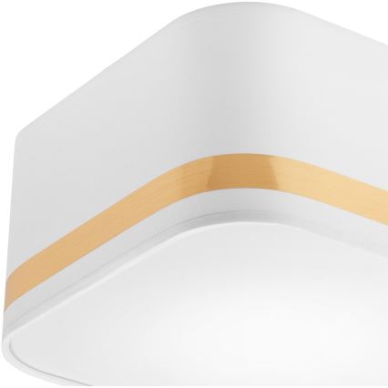 Φωτιστικό οροφής SIRJA SQUARE STRIPE 2xE27/15W/230V λευκό/χρυσαφί