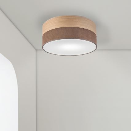 Φωτιστικό οροφής SIRJA WOOD 1xE27/15W/230V διάμετρος 35 cm καφέ/δρυς
